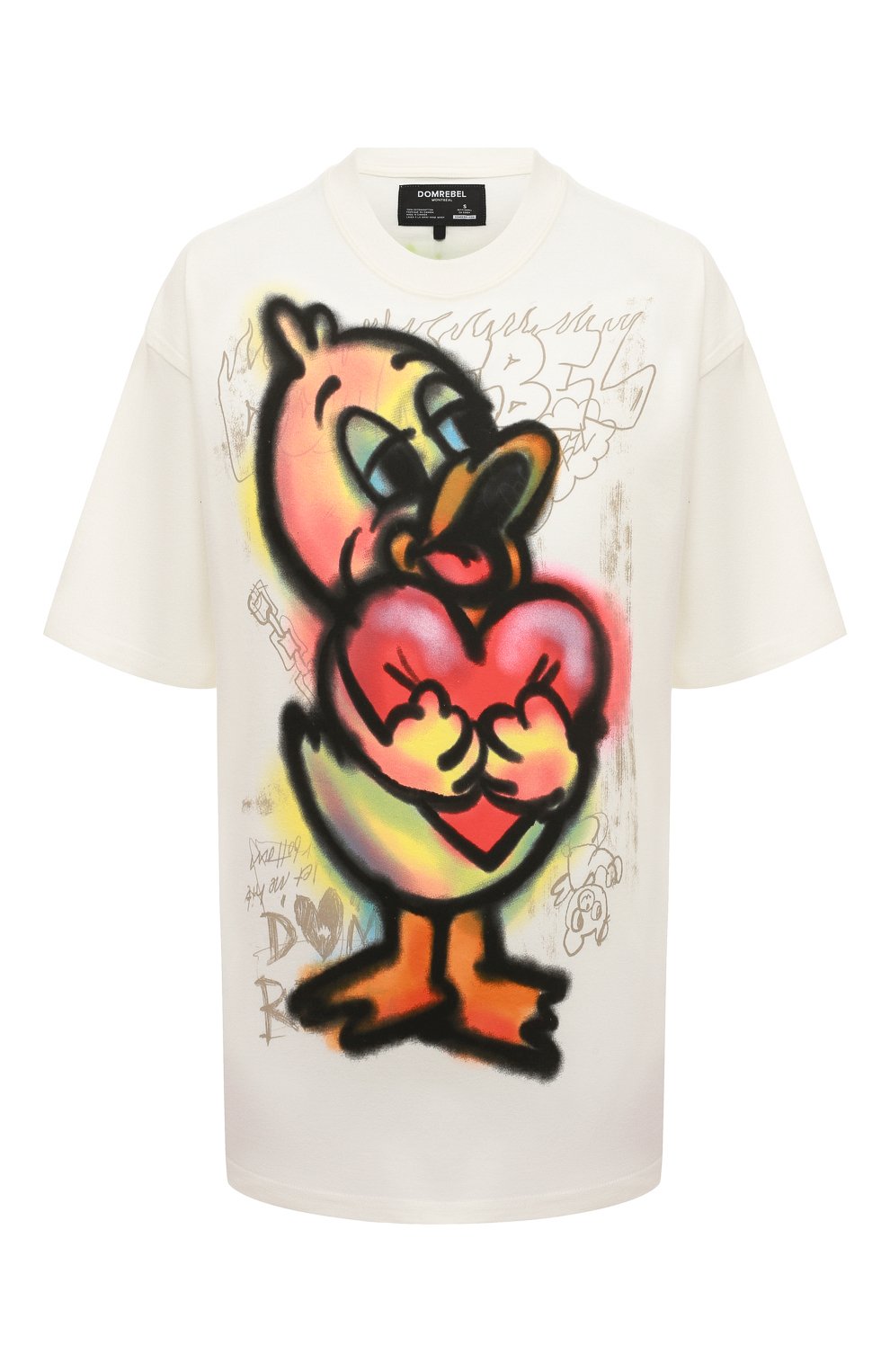 Хлопковая футболка DOMREBEL кремового цвета по цене 14500 руб., арт. DARLING/T-SHIRT/W, фото 1 Хлопковая футболка DOMREBEL, арт. DARLING/T-SHIRT/W, фото 1