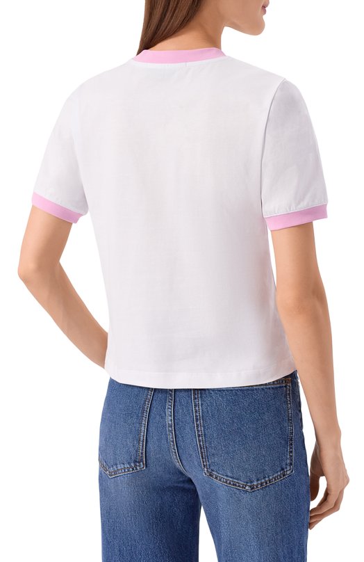 Хлопковая футболка MSGM 4041MDM112D/267002 Белый  4041MDM112D/267002 Фото 4