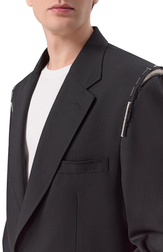 Шерстяной пиджак Maison Margiela S50BN0549/M35745 Чёрный  S50BN0549/M35745 Фото 6