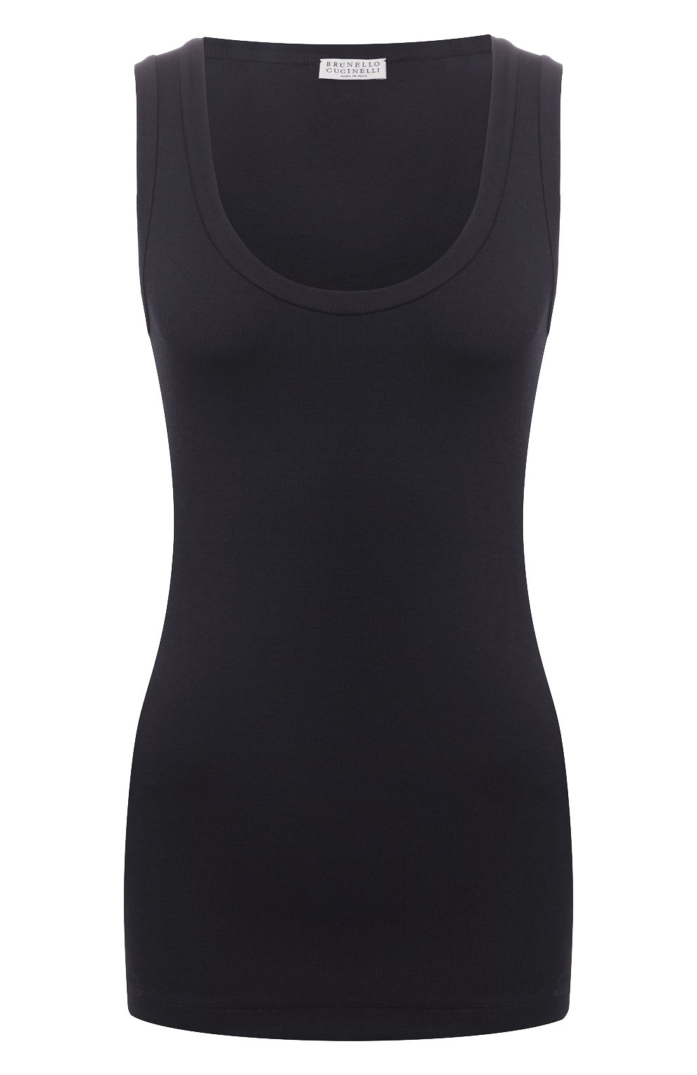 Хлопковый топ BRUNELLO CUCINELLI темно-синего цвета по цене 34400 руб., арт. M0TC836S60, фото 1 Хлопковый топ BRUNELLO CUCINELLI, арт. M0TC836S60, фото 1