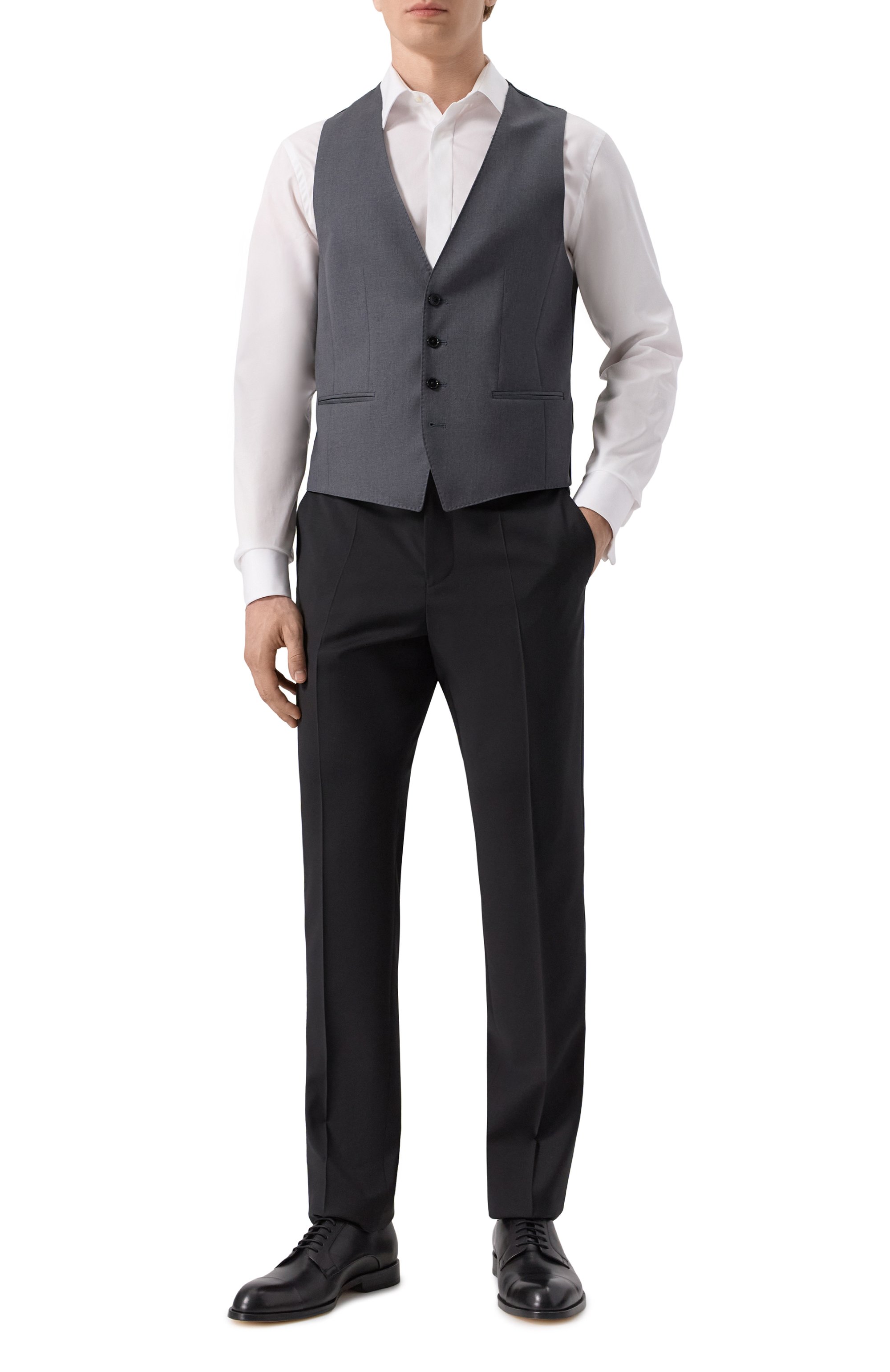 Шерстяной жилет BOSS темно-серого цвета по цене 29950 руб., арт. 50469160, фото 2 Шерстяной жилет BOSS, арт. 50469160, фото 2