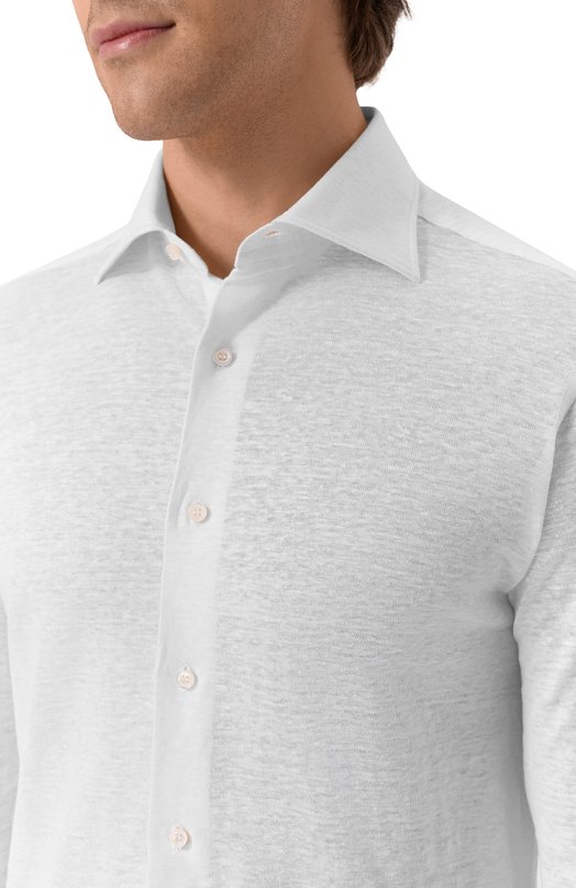 Льняная рубашка MVST SLIM/GABRIELLE/R0UND/800-JERSEY Белый  SLIM/GABRIELLE/R0UND/800-JERSEY Фото 5