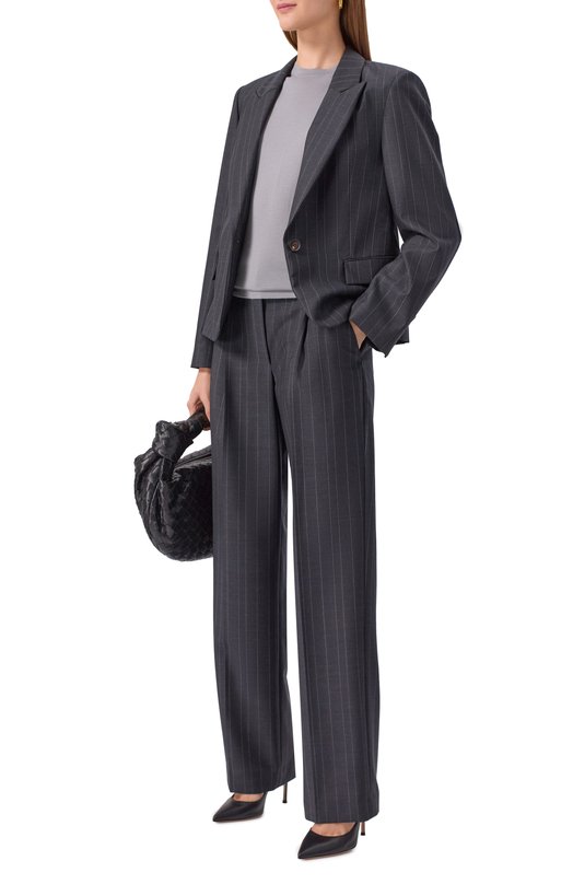 Шерстяные брюки Brunello Cucinelli MP146P9019 Чёрный  MP146P9019 Фото 2