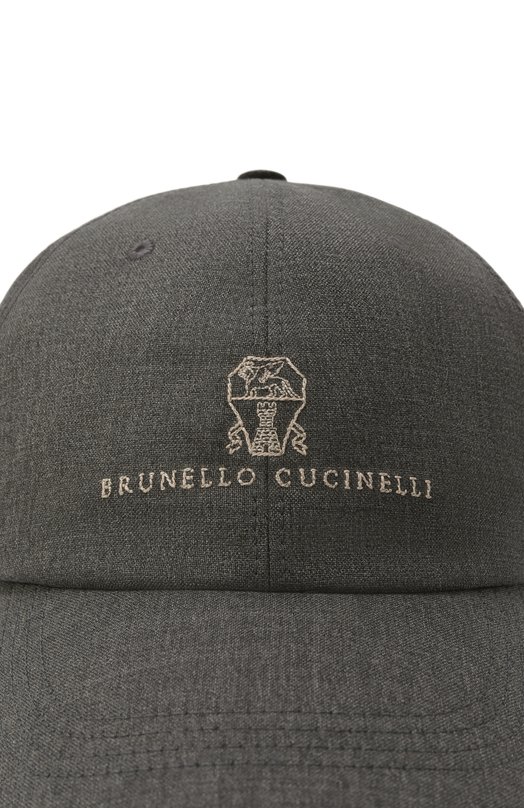 Шерстяная бейсболка Brunello Cucinelli MB4079850 Серый  MB4079850 Фото 4