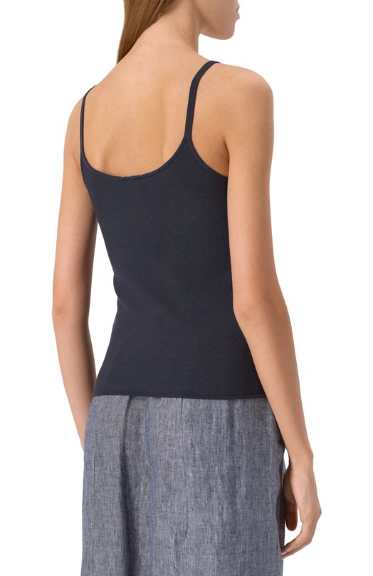 Топ из вискозы Giorgio Armani 8NAH01/AM05Z Синий  8NAH01/AM05Z Фото 4