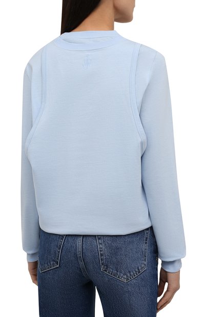 Хлопковый пуловер JW ANDERSON голубого цвета по цене 29950 руб., арт. JE0138 PG0142, фото 4 Хлопковый пуловер JW ANDERSON, арт. JE0138 PG0142, фото 4