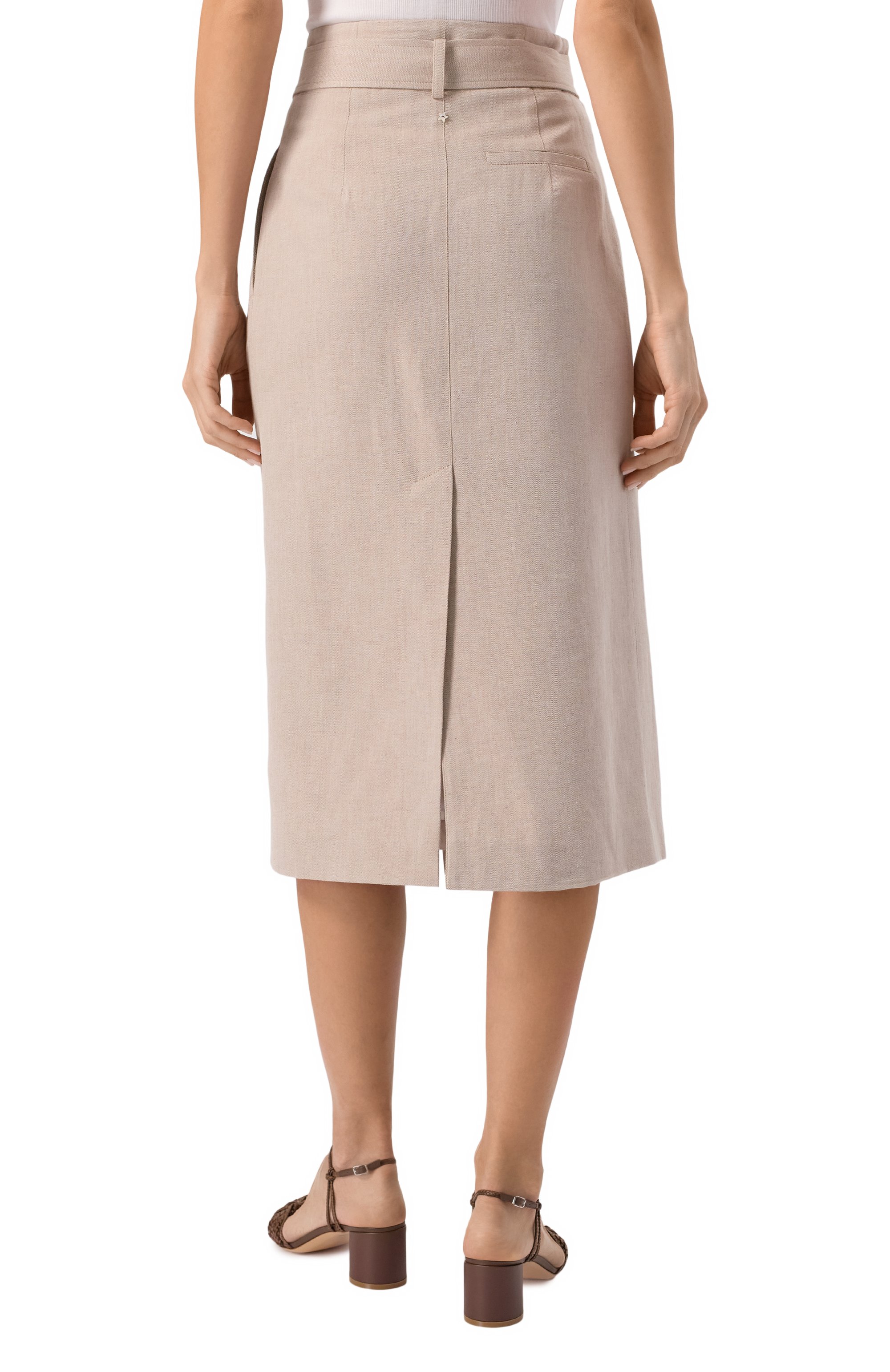 Юбка из хлопка и льна LORENA ANTONIAZZI, арт. E2536G023A/9715, фото 4