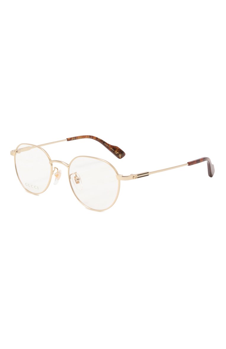 Женские оправа GUCCI золотого цвета, арт. GG17470A 003 | Фото 1 (Региональные ограничения белый список (Axapta Mercury): Не проставлено; Нос: Не проста�влено; Тип очков: Оправа; Материал: Металл; Оптика Гендер: оптика-женское; Очки форма: Круглые)