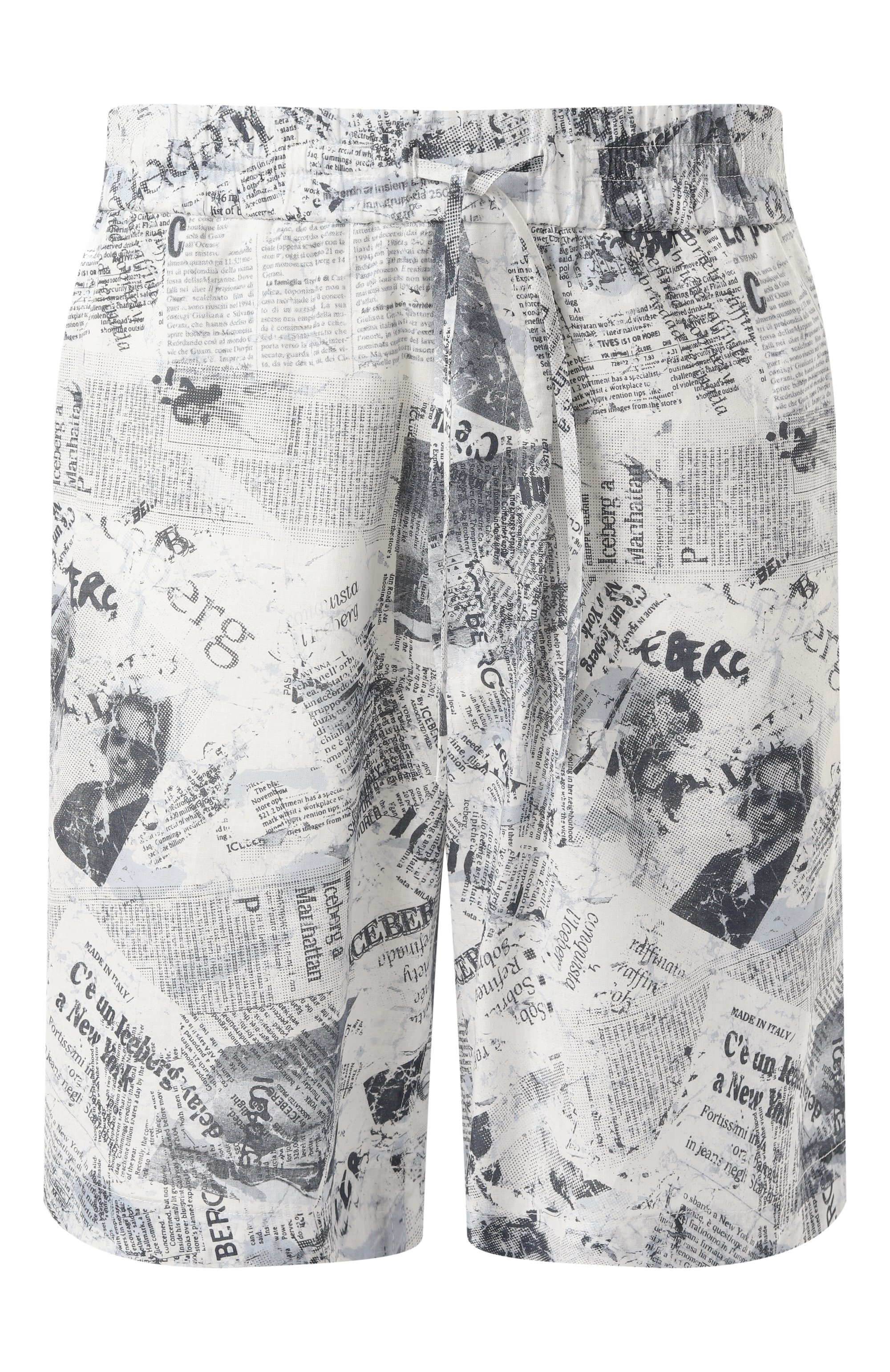 Шорты изо льна и хлопка ICEBERG голубого цвета по цене 34950 руб., арт. D091/3603, фото 1 Шорты изо льна и хлопка ICEBERG, арт. D091/3603, фото 1