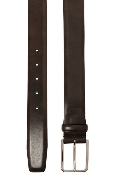 Кожаный ремень SANTONI темно-коричневого цвета по цене 31050 руб., арт. CM35VS003B91ESH9, фото 3 Кожаный ремень SANTONI, арт. CM35VS003B91ESH9, фото 3