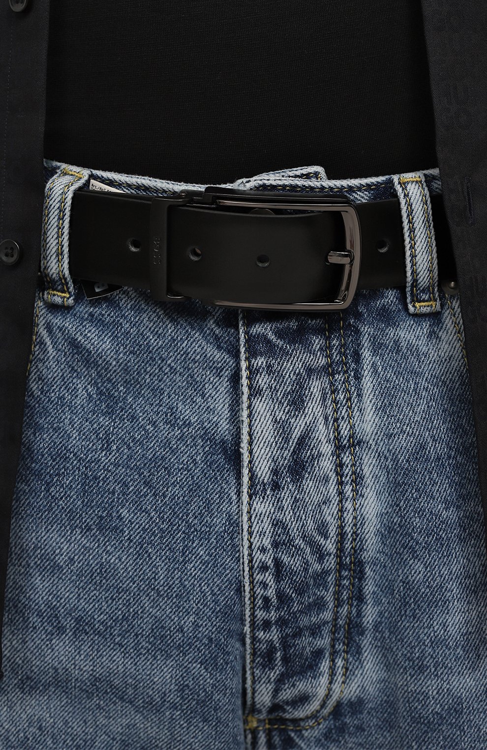 Кожаный ремень BOSS черного цвета по цене 14600 руб., арт. 50523761, фото 2 Кожаный ремень BOSS, арт. 50523761, фото 2