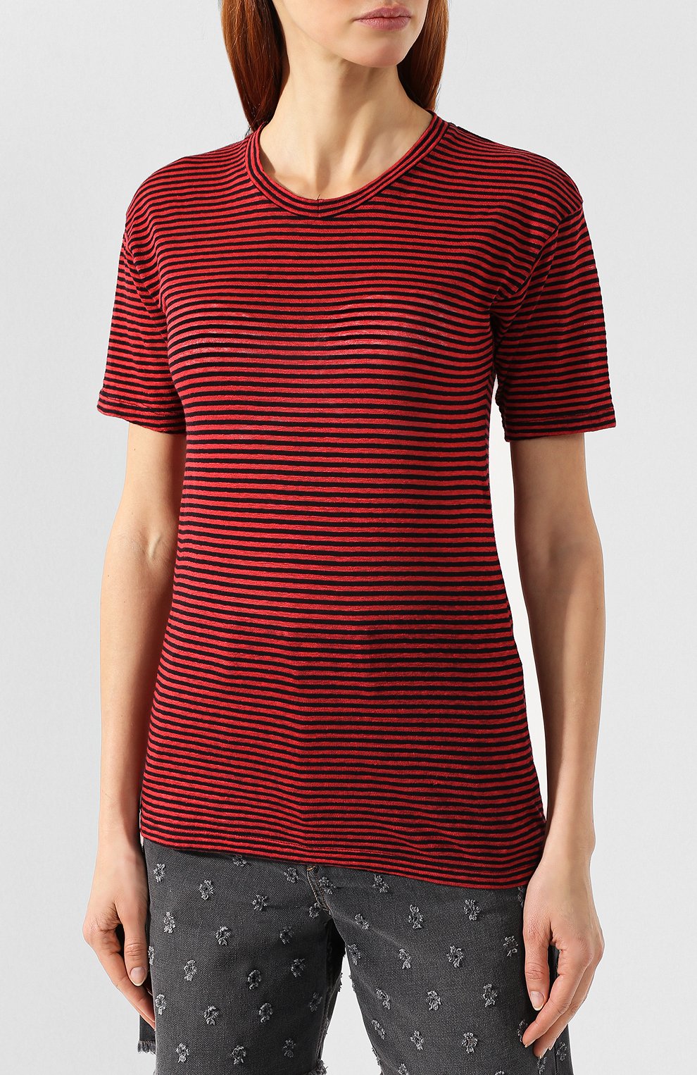 Футболка из смеси хлопка и льна ISABEL MARANT ETOILE, арт. TS0334-00M006E/ANDREIA, фото 3