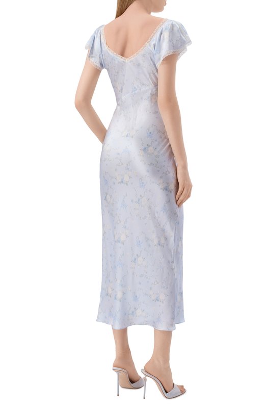 Шелковое платье Love Shack Fancy D2948-3039 Голубой  D2948-3039 Фото 3