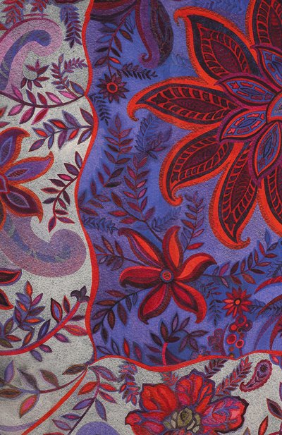 Шелковая шаль орнамент цветы GOURJI, арт. 91147437/554472108, фото 4