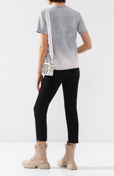 Хлопковая футболка OFF-WHITE серого цвета по цене 23350 руб., арт. 0WAA049R20F291240808, фото 2 Хлопковая футболка OFF-WHITE, арт. 0WAA049R20F291240808, фото 2