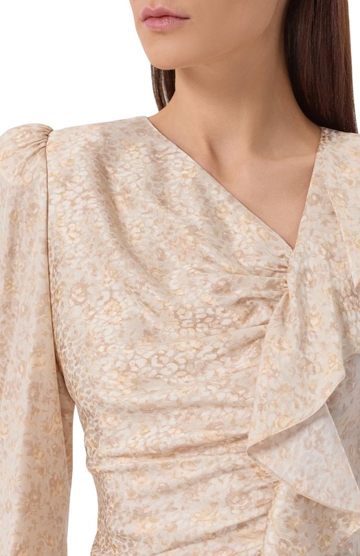 Шелковое платье Alessandra Rich FABX4287/F4670 Бежевый  FABX4287/F4670 Фото 4