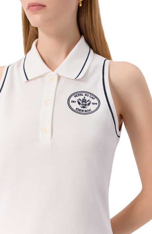 Хлопковое платье Sporty & Rich x Hotel Eden Roc Sporty and Rich DR00760666WH50 Белый  DR00760666WH50 Фото 5