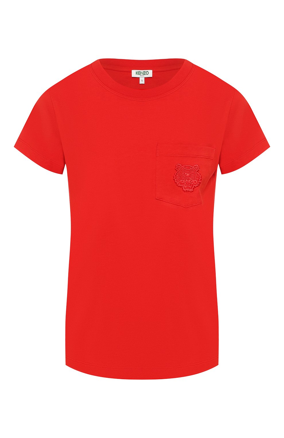 Хлопковая футболка KENZO красного цвета по цене 8700 руб., арт. 2TS790987, фото 1 Хлопковая футболка KENZO, арт. 2TS790987, фото 1