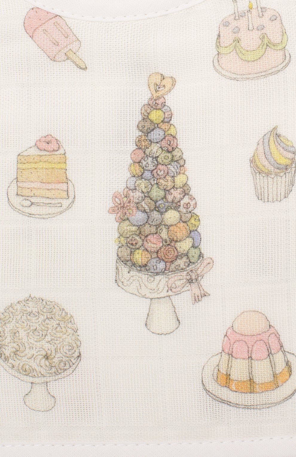 Хлопковый нагрудник ATELIER CHOUX, арт. SMALL BIB-SWEETIE PIE-G0LD SNAPS, фото 3