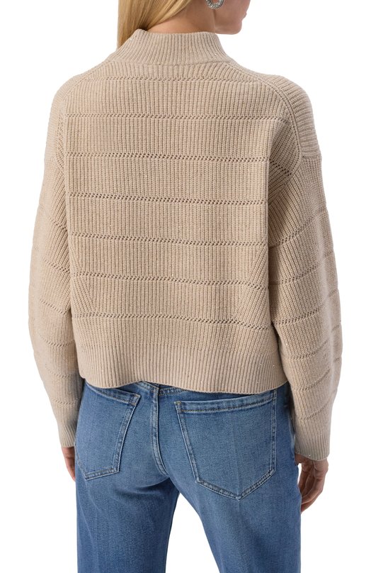 Свитер из кашемира и шерсти Brunello Cucinelli MBM738204P Бежевый  MBM738204P Фото 4