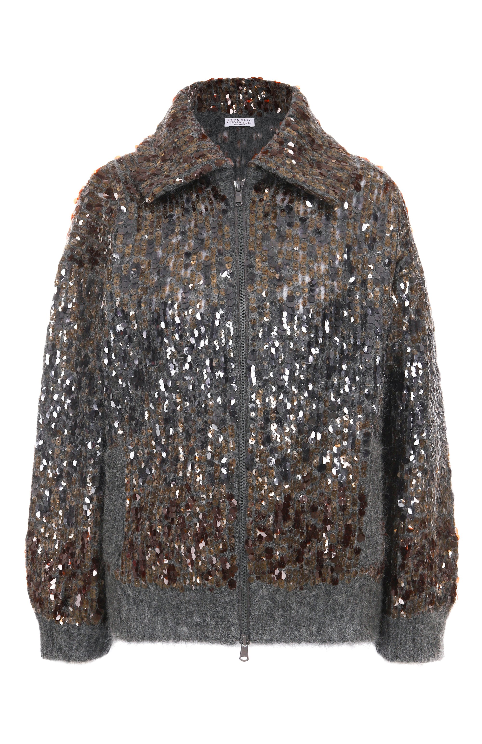Шер�стяной кардиган с отделкой пайетками BRUNELLO CUCINELLI, арт. M1U375916P, фото 1