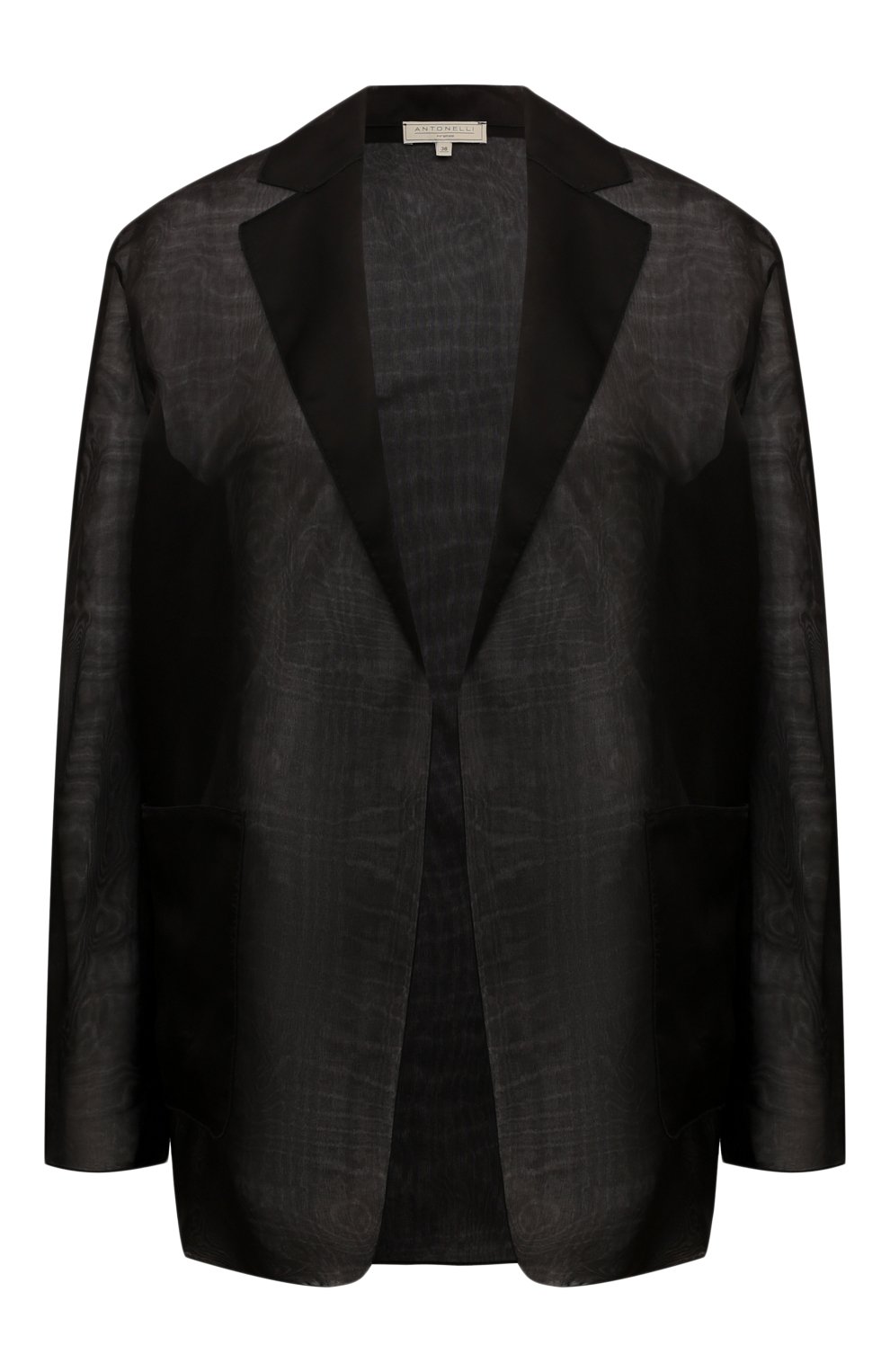 Шелковый жакет ANTONELLI FIRENZE черного цвета по цене 64150 руб., арт. L3758/256, фото 1 Шелковый жакет ANTONELLI FIRENZE, арт. L3758/256, фото 1