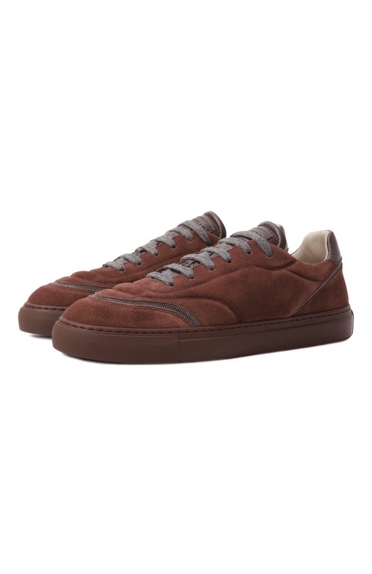 Замшевые кеды Brunello Cucinelli MZSFG3075P Коричневый MZSFG3075P