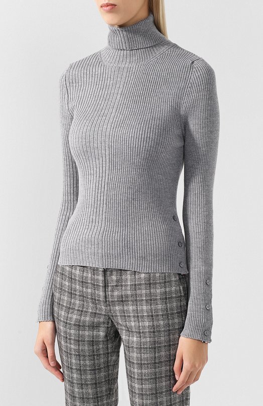 Однотонная шерстяная водолазка Thom Browne Серый, фото 3