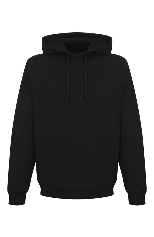 Хлопковое худи Zegna N6MH0/194 Чёрный N6MH0/194