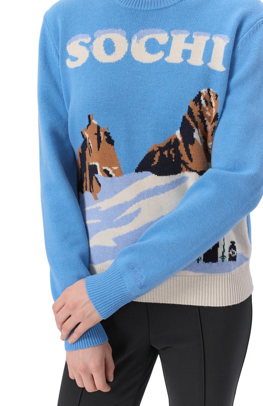 Пуловер из шерсти и вискозы MC2 Saint Barth QUE0018-04172I/NEW QUEEN C Голубой  QUE0018-04172I/NEW QUEEN C Фото 5