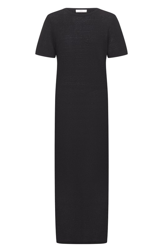 Платье из шелка и льна Co 7178LYLY-S26 Чёрный 7178LYLY-S26