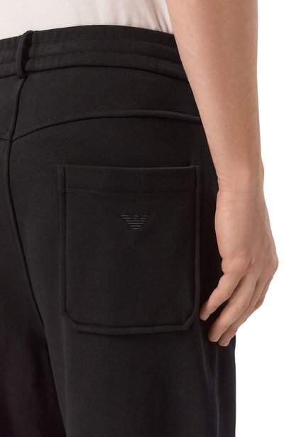 Хлопковые брюки EMPORIO ARMANI черного цвета по цене 31600 руб., арт. EM006837/AF13713, фото 5 Хлопковые брюки EMPORIO ARMANI, арт. EM006837/AF13713, фото 5