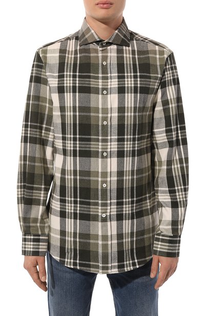 Хлопковая рубашка BRUNELLO CUCINELLI зеленого цвета по цене 64500 руб., арт. MY6150627, фото 3 Хлопковая рубашка BRUNELLO CUCINELLI, арт. MY6150627, фото 3