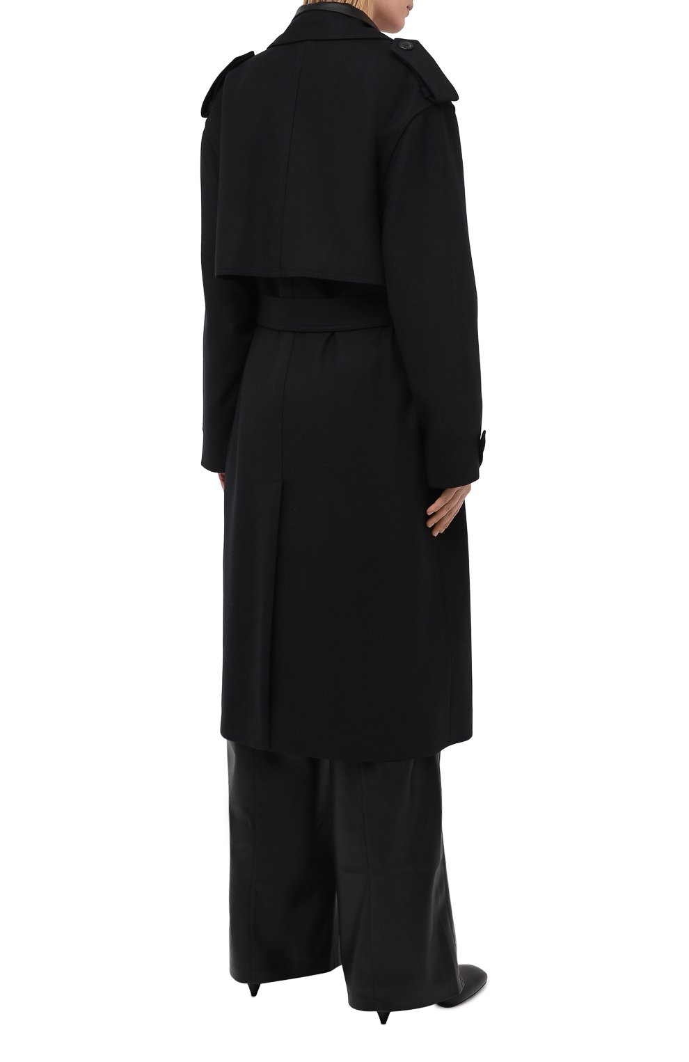Шерстяное пальто SAINT LAURENT черного цвета по цене 377000 руб., арт. 630496/Y136V, фото 4 Шерстяное пальто SAINT LAURENT, арт. 630496/Y136V, фото 4