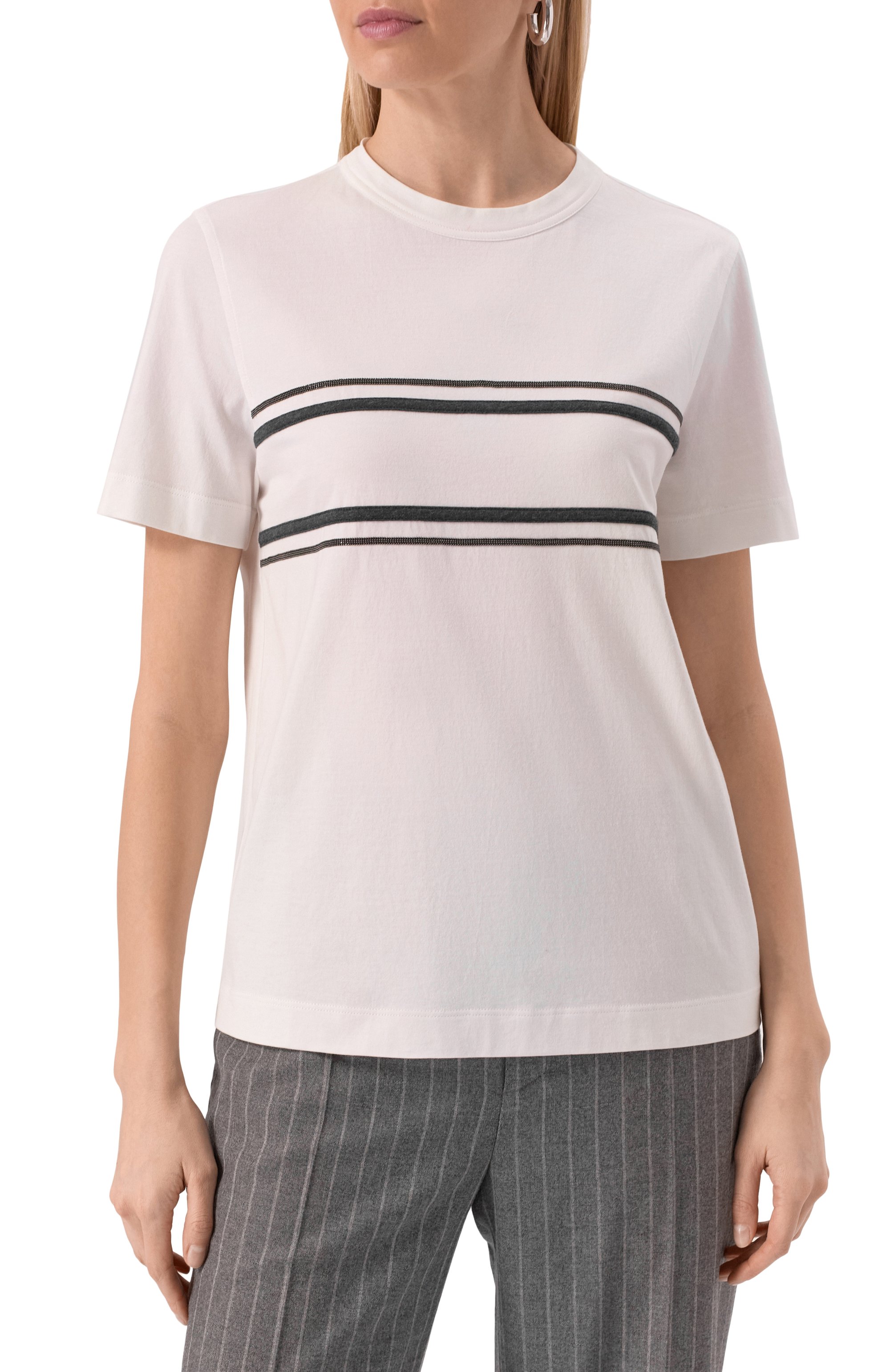 Хлопковая футболка BRUNELLO CUCINELLI, арт. M0T81VB400, фото 3