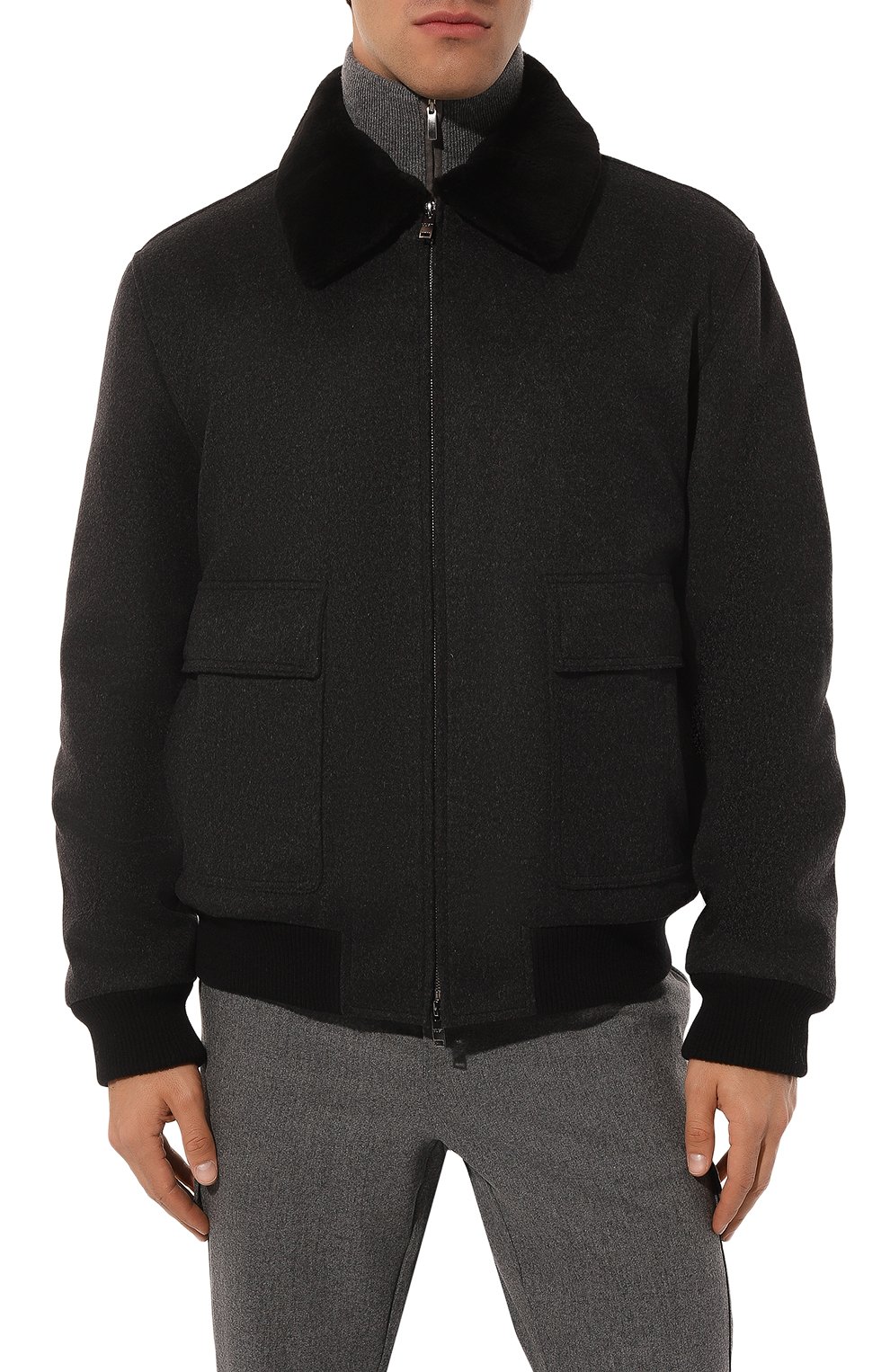 Бомбер с воротником из нутрии MVST, арт. 53454, фото 3