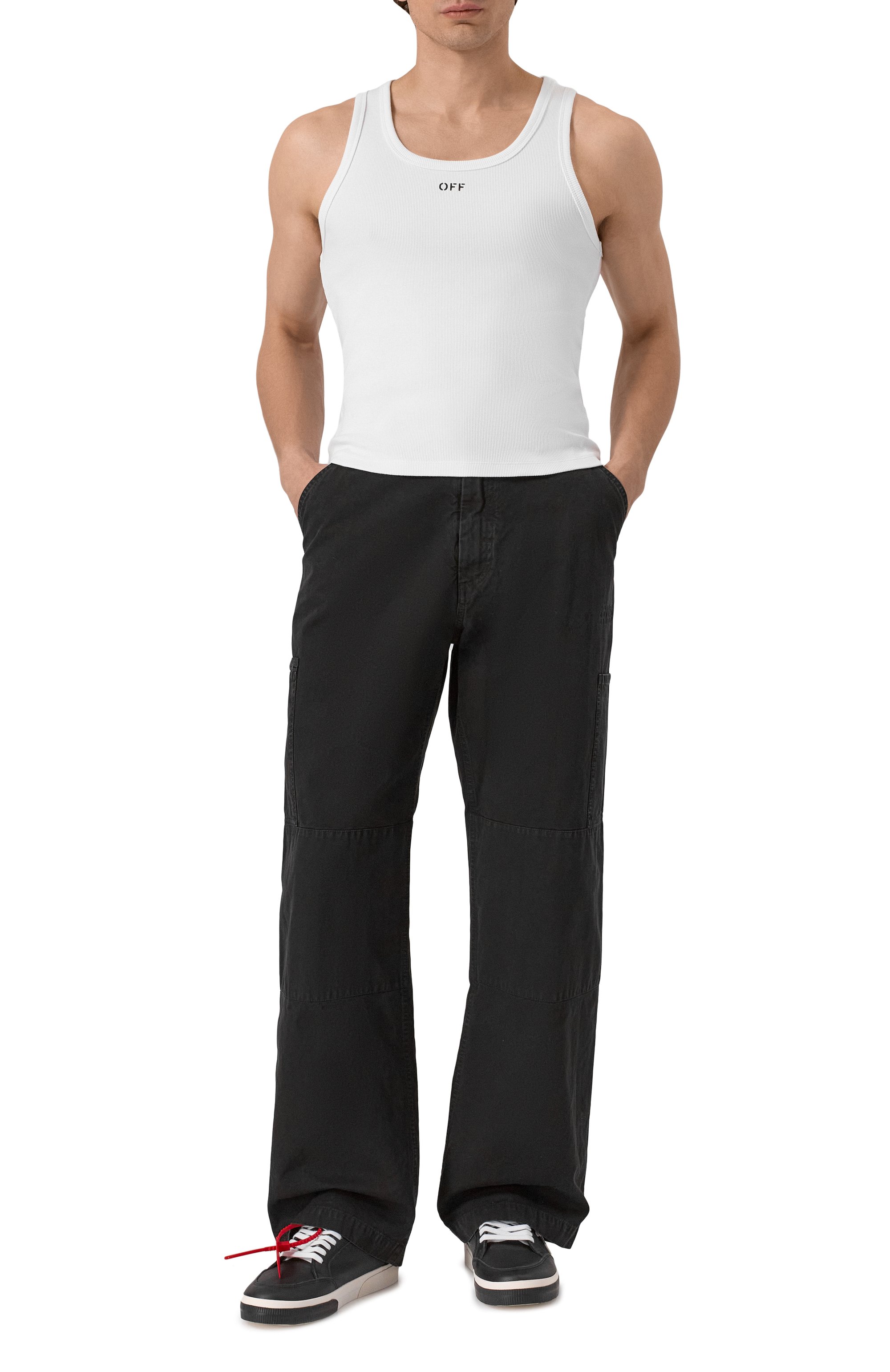 Хлопковая майка OFF-WHITE, арт. 0MUY006C99JER001, фото 2