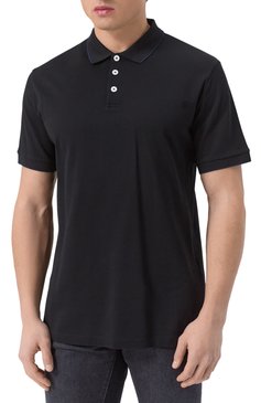 Мужское хлопковое поло GIORGIO ARMANI черного цвета, арт. 3KSF75/SJMZZ | Фото 3 (Длина (для топов): Стандартные; Материал сплава: Проставлено; Драгоценные камни: Проставлено; Рукава: Короткие; Материал внешний: Хлопок; Застежка: Пуговицы; Принт: Без принта; Стили: Кэжуэл; Кросс-КТ: Джерси; Мужское Кросс-КТ: Футболка-одежда)