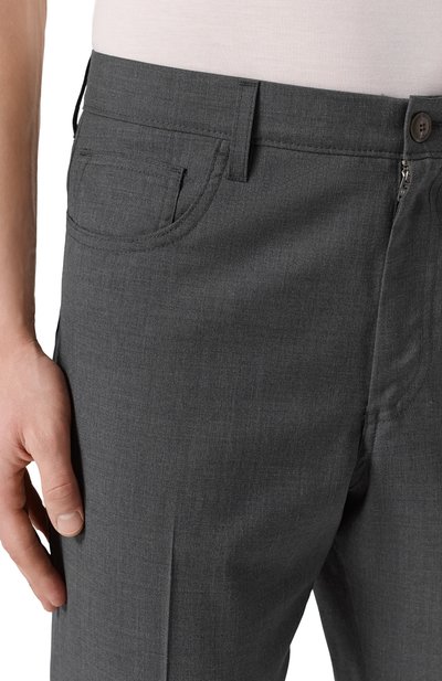 Шерстяные брюки CANALI темно-серого цвета по цене 56850 руб., арт. U7052/AR03652, фото 5 Шерстяные брюки CANALI, арт. U7052/AR03652, фото 5