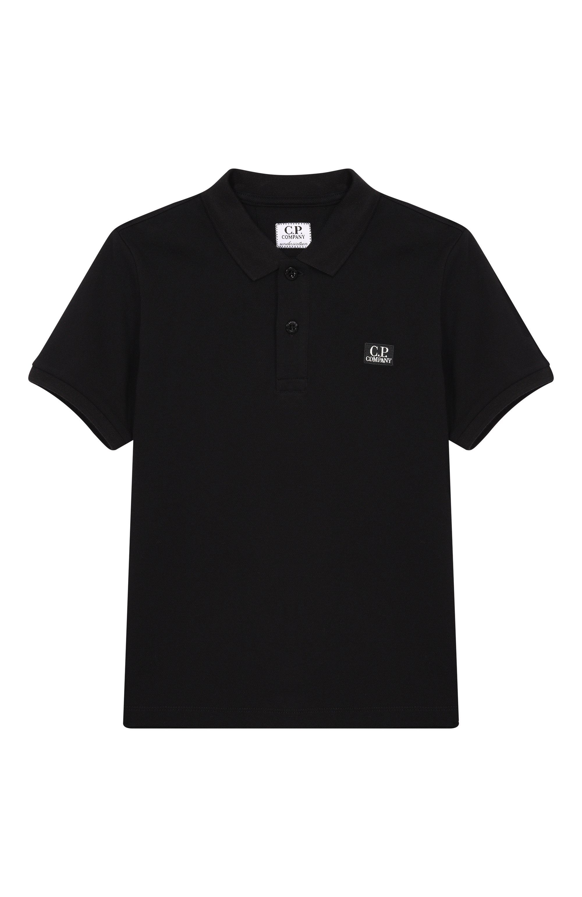 Хлопковое поло C.P. COMPANY черного цвета по цене 12100 руб., арт. C0M000/LFA04_001, фото 1 Хлопковое поло C.P. COMPANY, арт. C0M000/LFA04_001, фото 1
