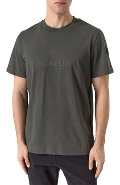 Мужская хлопковая футболка MONCLER GRENOBLE темно-серого цвета, арт. 8C00009/829H8 | Фото 3 (Длина (для топов): Стандартные; Стили: Спорт-шик; Материал внешний: Хлопок; Принт: С принтом; Рукава: Короткие; Мужское Кросс-КТ: Футболка-одежда; Кросс-КТ: Джерси)