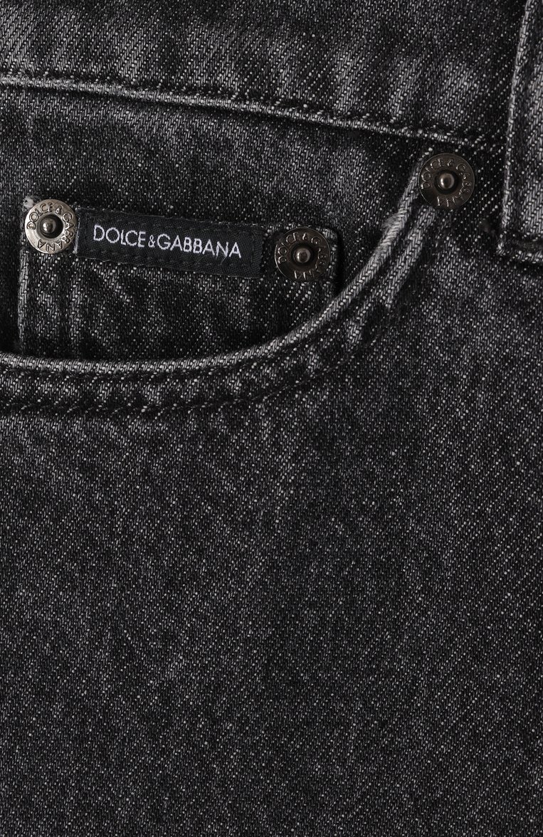 Детские джинсы DOLCE & GABBANA темно-серого цвета, арт. L42F75/LDC26/8-14 | Фото 3 (Нос: Не проставлено; Материал сплава: Проставлено; Детали: Потертости; Материал внешний: Хлопок; Ростовка одежда: 16 лет | 164 см, 10 - 11 лет | 140 - 146см, 13 - 15 лет | 158 см, 8 лет | 128 см)