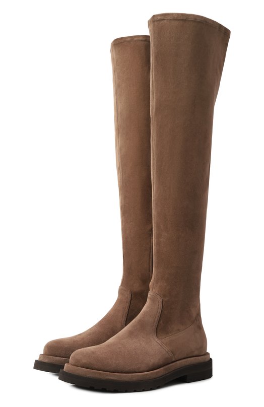 Замшевые ботфорты Brunello Cucinelli MZSFG3116 Коричневый MZSFG3116