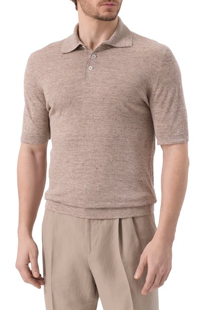 Поло изо льна и хлопка BRUNELLO CUCINELLI, арт. M2L00315, фото 3