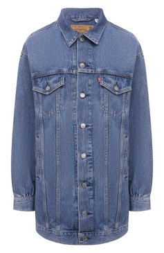 Женская джинсовая куртка ganni x levi's GANNI голубого цвета, арт. F6089 | Фото 1 (Кросс-КТ: Куртка, Деним; Рукава: Длинные; Длина (верхняя одежда): До середины бедра; Стили: Гранж; Региональные ограничения белый список (Axapta Mercury): RU; Материал сплава: Проставлено; Материал внешний: Хлопок; Драгоценные камни: Проставлено)