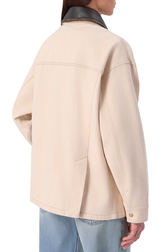 Джинсовая куртка Halfboy HS261W0017 DM013/DENIM PARKA Кремовый  HS261W0017 DM013/DENIM PARKA Фото 4