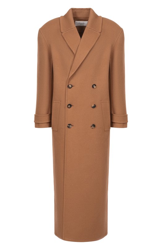 Пальто из кашемира и шерсти Saint Laurent 835063/Y2H32 Бежевый 835063/Y2H32