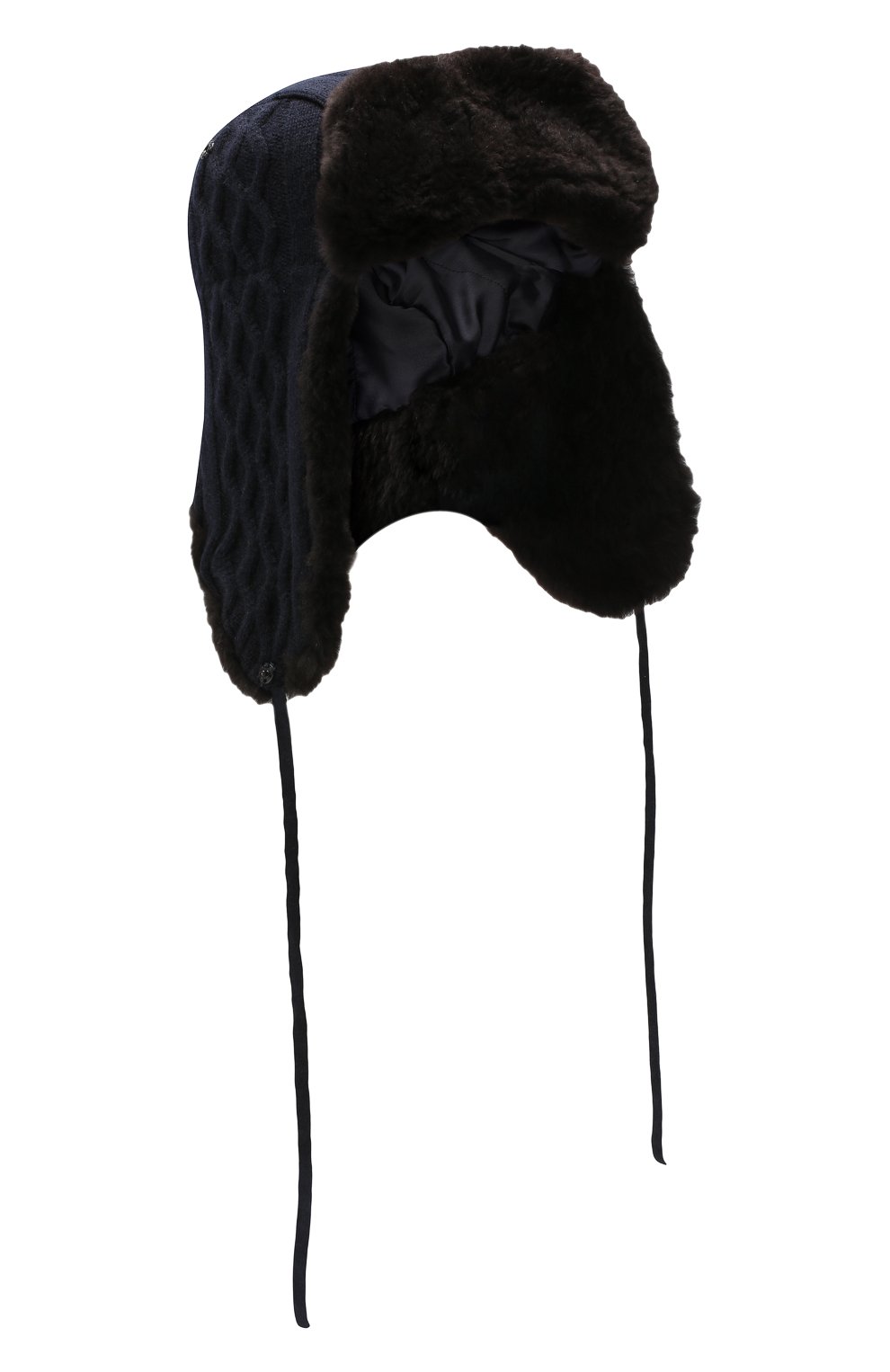 Шерстяная шапка-ушанка с меховой подкладкой ANDREA CAMPAGNA, арт. WU92-A415CTSUM, фото 1