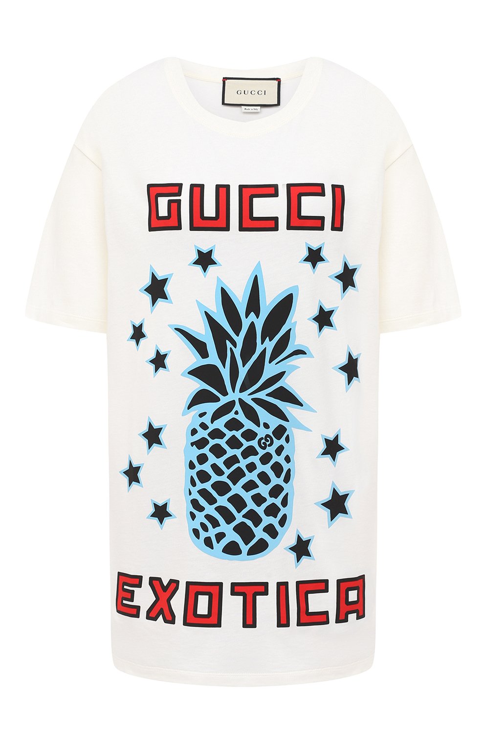 Хлопковая футболка GUCCI белого цвета по цене 29300 руб., арт. 615044/XJCRE, фото 1 Хлопковая футболка GUCCI, арт. 615044/XJCRE, фото 1