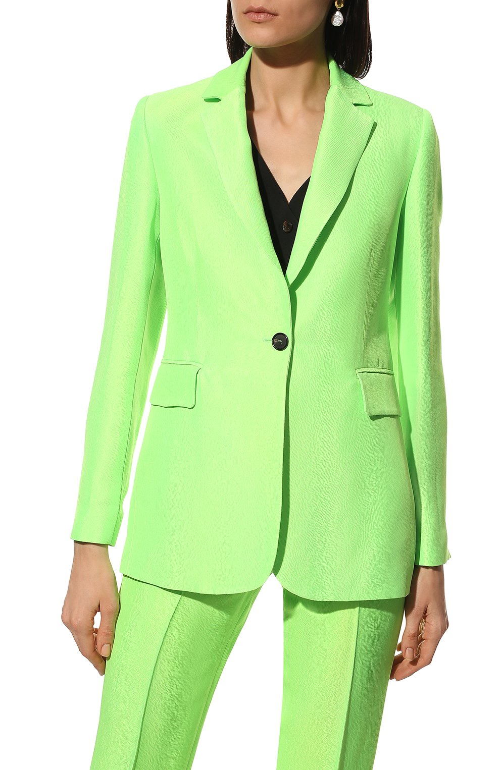 Жакет из вискозы MSGM салатового цвета по цене 65850 руб., арт. 3241MDG12 227103, фото 3 Жакет из вискозы MSGM, арт. 3241MDG12 227103, фото 3